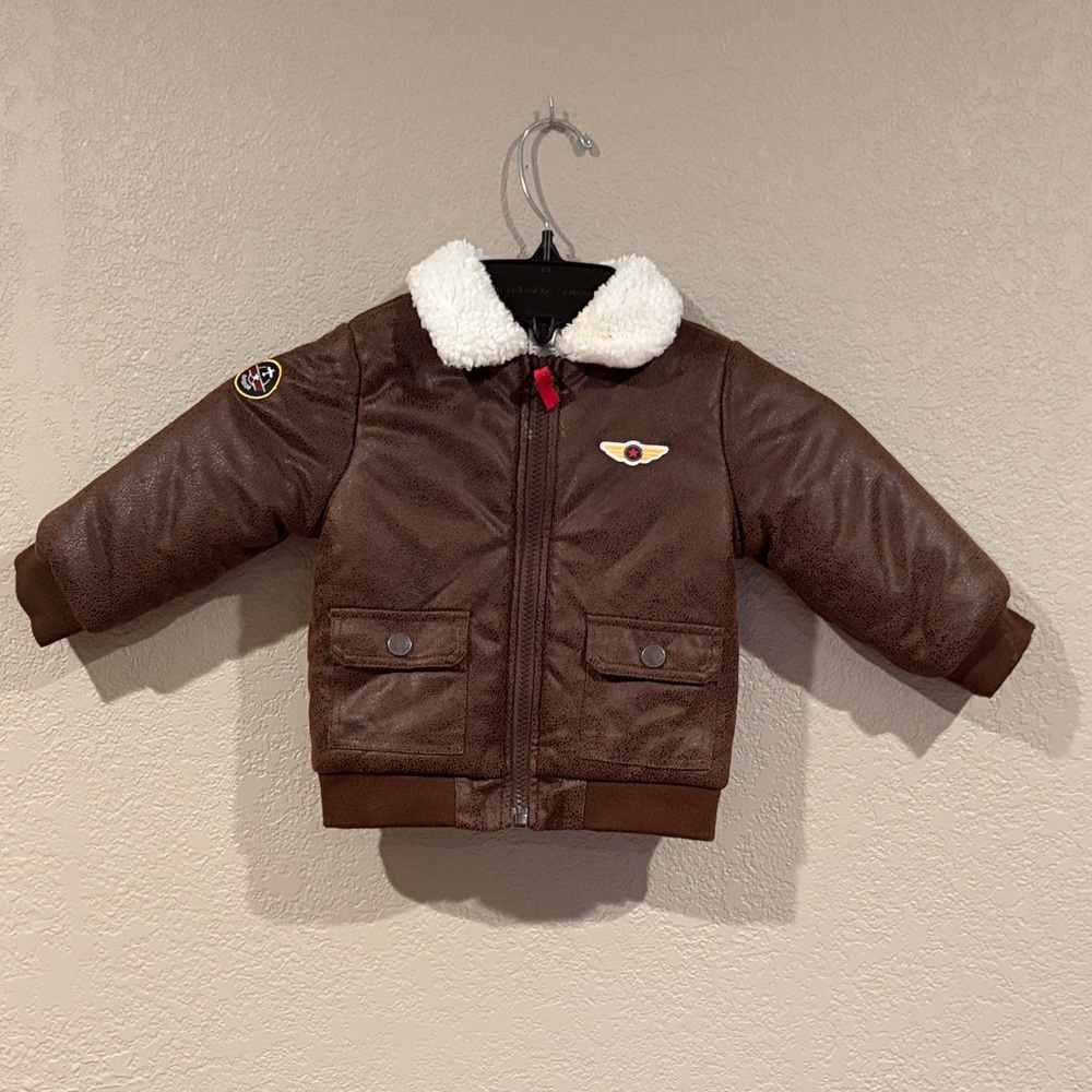 Little Me Brown Jacket with White Collar
